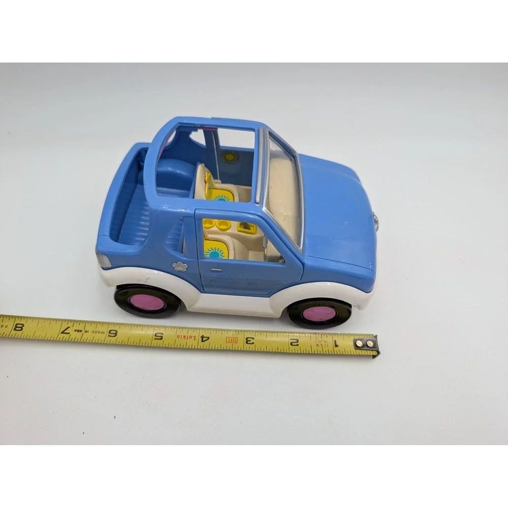 Polly Pocket Toy Car Blue White 2001 Vintage Flower Details Origin Products Ltd